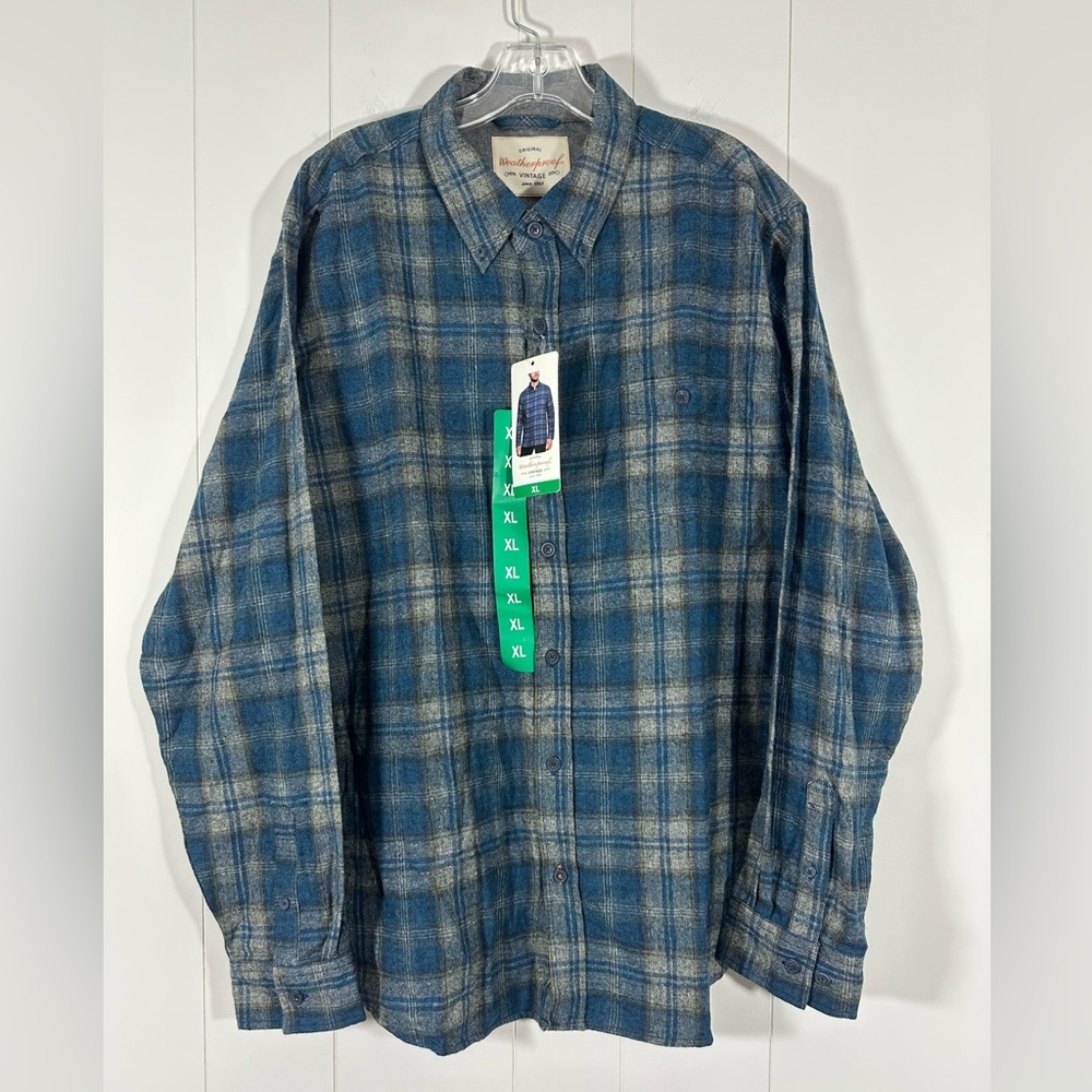 NWT Original Weatherproof Vintage Men’s Sz XL Plaid Button Down Shirt Flannel